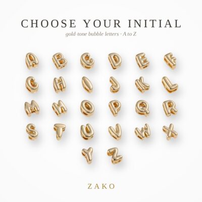 Gold Bubble Initial Letter – gold-tone jewellery by ZAKO