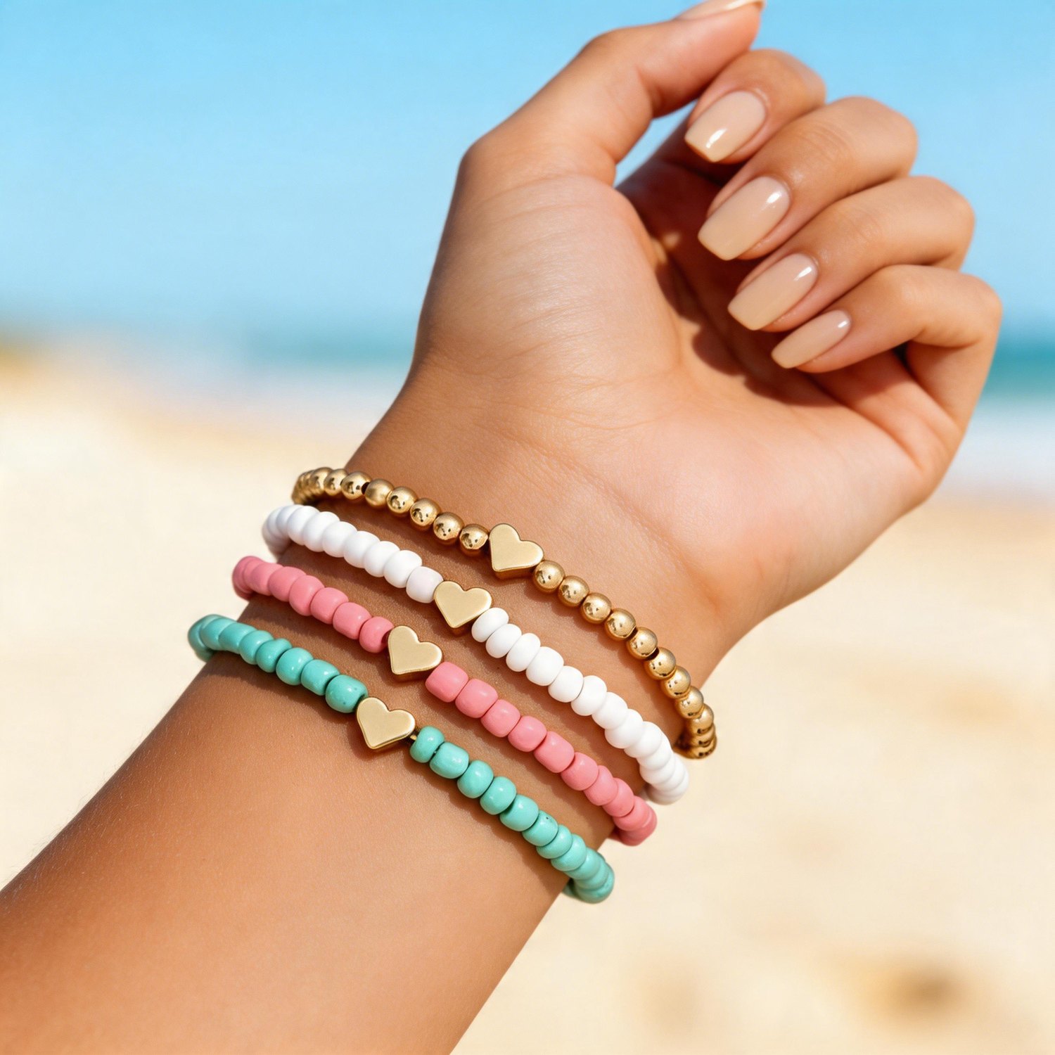 Beaded Bracelet Set (4 Pieces)
