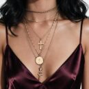 Cross & Rose Necklace – gold-tone jewellery by ZAKO