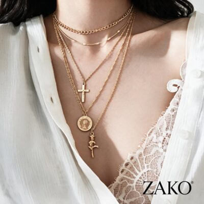 Cross & Rose Necklace – view 2